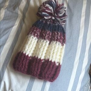 Cozy Multicolor Knit Pom-Pom Beanie
